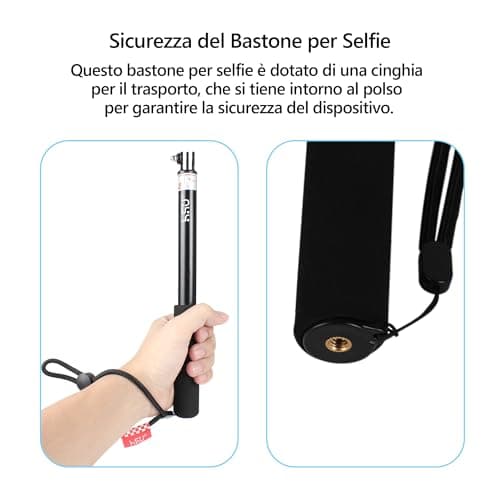HSU 92cm/36.2" Extended Selfie Stick for GoPro Insta360 Osmo Action Cameras — view 6