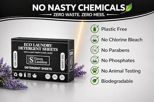 Green Limitless Eco Laundry Detergent 120 Sheets (Loads) with A Light Fresh Floral Scent. All the benefits of a liquid detergent, washing powder, or washing pods without any of the drawbacks. — view 4