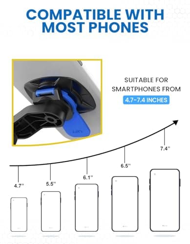Laven & Ivory Bike Phone Holder for Smartphones (4.7"-7.4") | 360° Rotating Motorcycle Phone Holder | Secure Handlebar Phone Holder for iPhone, Samsung, Cycling, Motorbikes & Scooters (Blue) — view 4