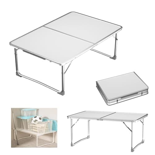 Lightweigh Folding Table Portable Compact Foldable Table Camping Tables that Fold Up Trestle Table, with Carrying Handle, Folding Table for Picnic Garden Camping Pasting Crafting Party, 60x40x26cm