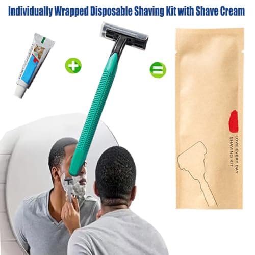 15Pack Luxury Twin Blade Disposable Razors Kit with Shave Cream; Individually Wrapped; Sensitive Skin Guest Shaving Razor for Hotel, Salon,Spa,Home Care and Travel — view 3