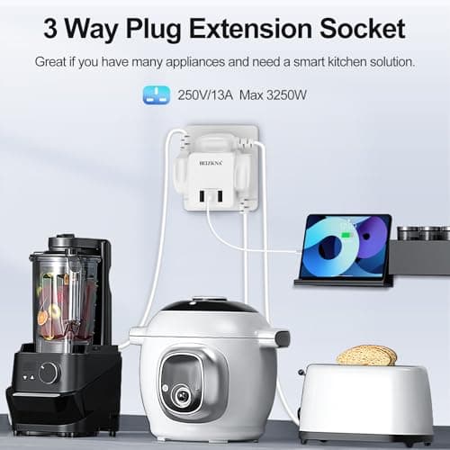 Multi Plug Adapter with 3 USB 3 Way Plug Adaptor Extension Socket Multiplug — view 6