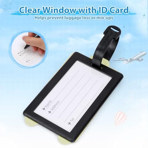Alyvisun 4 Pcs Luggage Suitcase Tags with Waterproof ID Card, Light Color — view 3