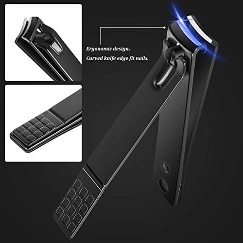 Nail Clipper Manicure Set, 7 In 1 Stainless Steel Professional Pedicure Kit Nail Scissors Grooming Kit with Black PU Leather Case for Travel & Home Use (Red Leather) — view 4