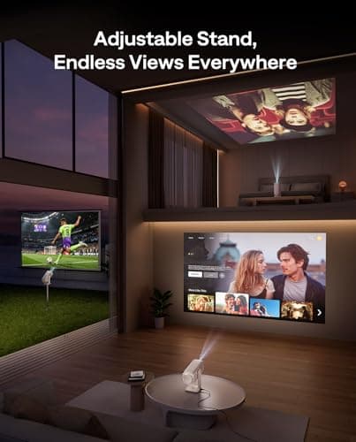 Aurzen BOOM Air Portable Projector with Google TV, USB-C Power, Off-White — view 4