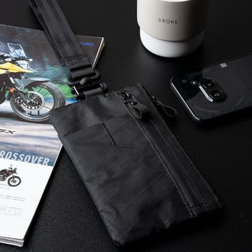 ALPAKA Zip Clutch, Men's Zipper Wallet with Card Slot for Travel, Black — view 6