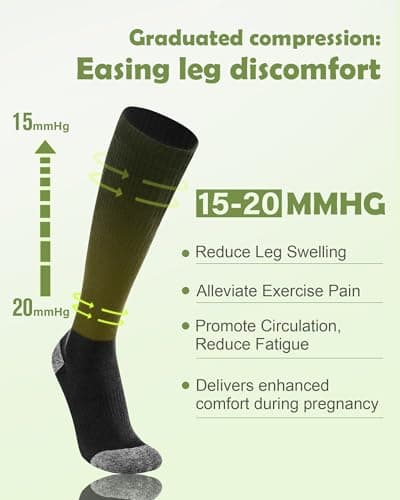 SukModen Bamboo Compression Socks for Women & Men, 2 Pairs, 15–20mmHg — view 3