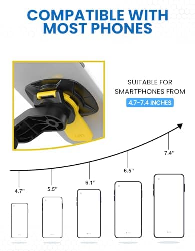 Laven & Ivory Bike Phone Holder for Smartphones (4.7"-7.4") | 360° Rotating Motorcycle Phone Mount | Secure Handlebar Phone Holder for iPhone, Samsung, Cycling, Motorbikes & Scooters (Yellow) — view 4