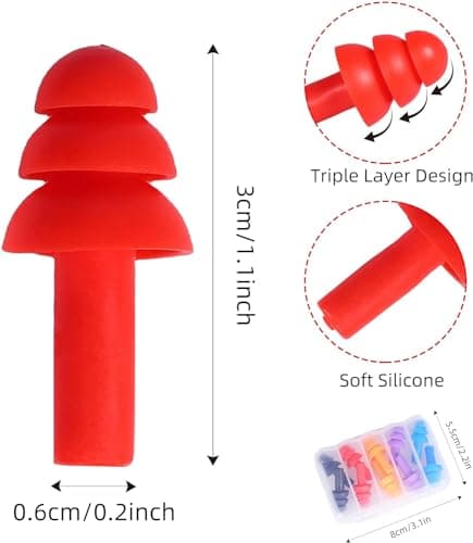 YIAGUN Silicone Ear Plugs for Sleep Noise Cancelling,Soft Reusable Moldable Earplugs for Sleeping Swimming Snoring Concert Work Travel Hearing Protection (10 Pairs) — view 2