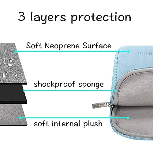 MOSISO 13.3 inch Laptop Case Neoprene Sleeve with Small Bag,Airy Blue — view 3