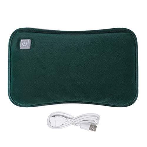 Foldable Electric Hot Water Bottle with Flannel Cover Winter USB Rechargeable Heat Bag Washable Cozy Soft Hand Warmer Travel Body Hand Foot Warming Bag Bed Warmer Hot Water Pouch for Pain Relief