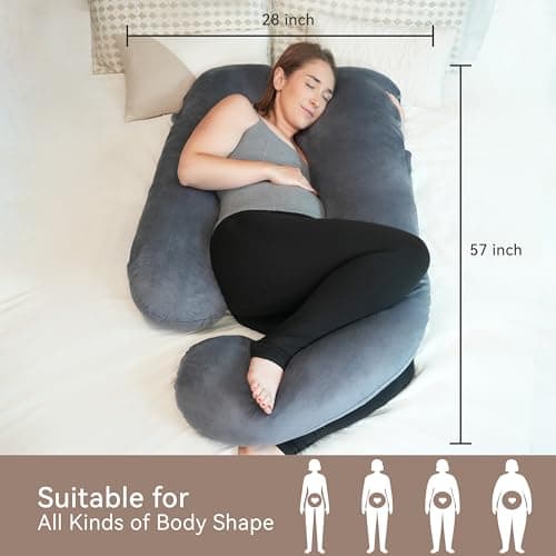 PinkFroggie Pregnancy Pillows,U-Shape Maternity Pillow with Velvet Cover — view 4