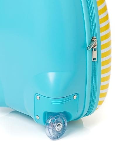 Baby Shark Kids Suitcase | Yellow and Blue Small Cabin Bag For Boys & Girls | Carry On Trolley with Extendable Handle | Singing Shark Hard Cover Holiday Case | Fun Travel Merchandise Gift for Children — view 5