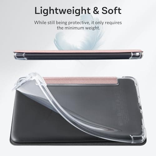 CoBak Case for 6" Kindle 11th Generation 2024 and 2022 - Ultra Slim Lightweight Transparent Clear TPU Back Shell Protective Cover with Auto Wake/Sleep for Kindle, Rose Gold — view 6