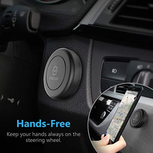 WixGear Magnetic Phone Mount, Universal Stick On Flat Dashboard Magnetic Car Mount Holder, for Cell Phones and Mini Tablets with Fast Swift-snap Technology (Extra Slim) — view 2