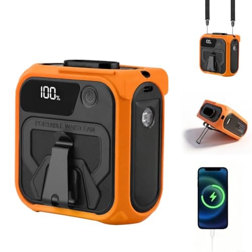UIN Portable Waist Fan 10000mAh Personal Fan, 5 Speed Outdoor Cooling Fan