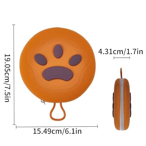 2 in 1 Collapsible Dog Bowl, Portable Silicone Double Dog Food and Water Bowl with Zip Case, Foldable Pet Bowl for Walking, Hiking, Camping and Travel (Brown) — view 2
