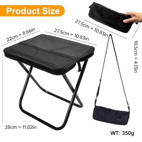 C hello cloud Ultra-Lightweight Folding Camping Chair with Storage Pocket, 7075 Aluminum, Supports 100kg, Portable Compact Foldable Chair with Carry Bag for Hiking, Festivals, Fishing,Black — view 3