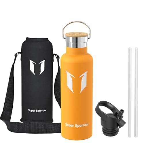 Super Sparrow Stainless Steel Water Bottle - 750ml - Vacuum Insulated Metal Water Bottle - Standard Mouth Flask - BPA Free - Straw Water Bottle for Gym, Travel, Sports — view 2