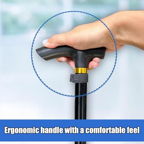 Febbya Folding Walking Stick for Women and Men,Lightweight Collapsible Walking Cane Adjustable Height 85-95cm,Portable Travel Walkings Stick for Elderly Arthritis Recovery — view 5