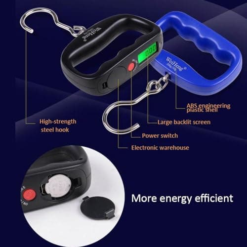Pink Electronic Luggage Scale with Hook Handheld Digital Scale LCD Display Weight Measuring Tools for Home, Traveling, Shopping — view 3