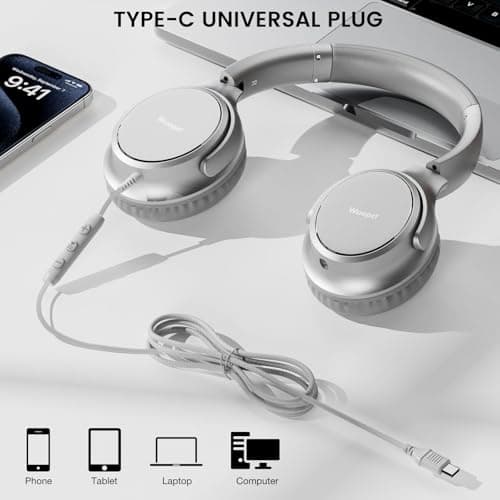 Wuopzf USB C Wired Over-Ear Headphones with Microphone — view 5