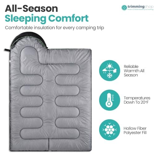 Trimming Shop Hooded Sleeping Bag, Camping Sleeping Bag, Straight Design — view 4