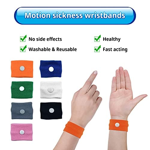 1 Pair Motion Sickness Wristbands, Natural Nausea Relief Bands for Kids &Adults, Anti-Nausea Wristbands, for Car Sea Sickness Travel Sickness Pregnancy Morning Sickness (Pink) — view 5