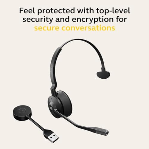 Jabra Engage 55 Mono Wireless Headset with Link 400 USB-A DECT Adapter - Noise-Cancelling Microphone, Extensive Range, Hearing Protection - MS Teams certified, works with all other platforms - Black — view 2
