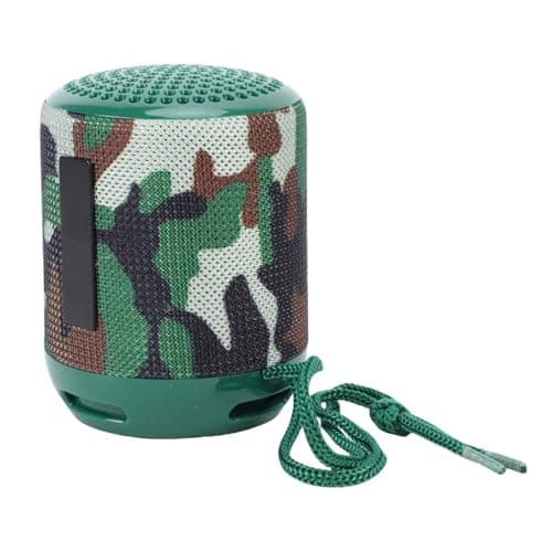 Portable Wireless Speaker with Enhanced Sound Performance for Outdoor Use - Built-in Microphone for Clear Calls - Battery Powered 500mAh - Size 73.4mm X 73.4mm X 95.5mm (Camo Green) — view 4