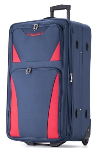 DK Luggage 28" Large Lightweight Suitcases Expandable Trolley case with 2 Wheels DK16 Navy