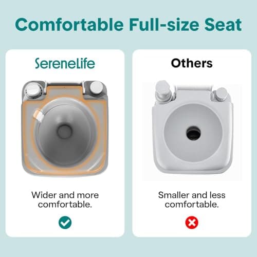 SereneLife 20L Portable Toilet for Adults, Leak Proof Camping Toilet with Detachable Waste Tank, Ideal for Camping and Other Recreational Activities, Durable and Comfortable Toilet Seat, 120 Flushes — view 5