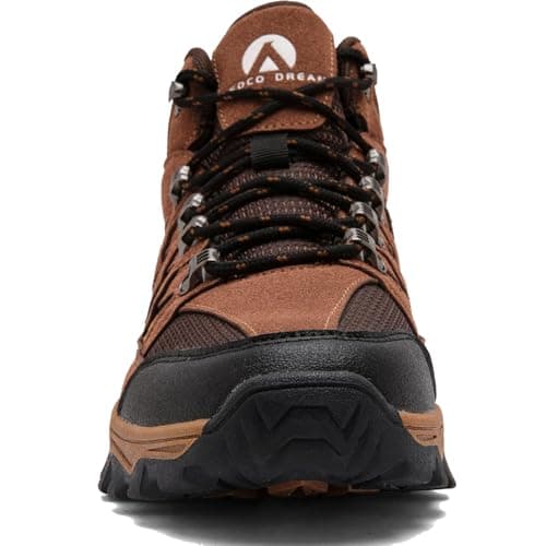 HODTOB Hiking Boots Mens Womens Lace-up Non-Slip Outdoor Men Women Mountain Trekking Shoes for All Season Walking Travelling Backpacking Camping Shoes Sneaker Brown-9.5UK — view 3