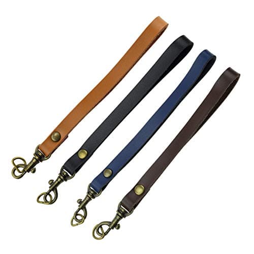 Allzedream Genuine Leather Wristlet Strap Replacement Clutch Purse Key Wrist Lanyard, Black, M — view 6