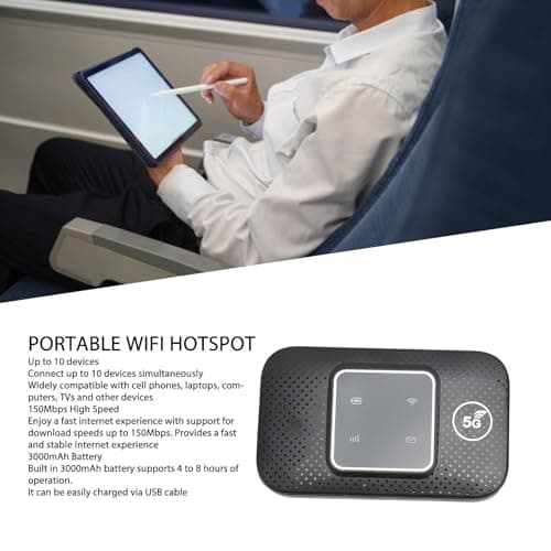 Culnflun Portable Wirelessly Network Hotspot, 4G LTE Mobile Wirelessly Network Hotspot Up to 10 Devices 150Mbps High Speed — view 2