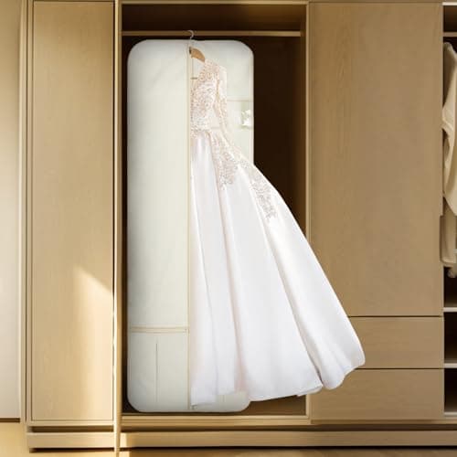 Univivi Wedding Dress Bag,72 Inch Dress Bags Covers,Beige — view 3