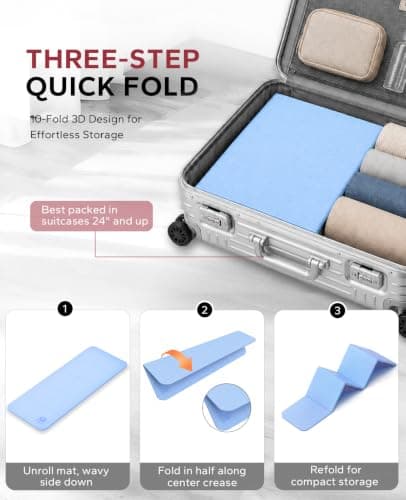 HAPBEAR Foldable Yoga Mat - 183×61cm×6mm, Includes Carry Bag — view 5