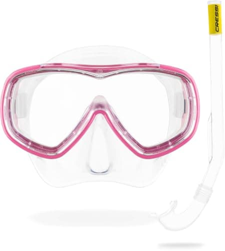 CRESSI Piumetta + Mini Island Snorkeling Combo Set Jr Clear/Pink