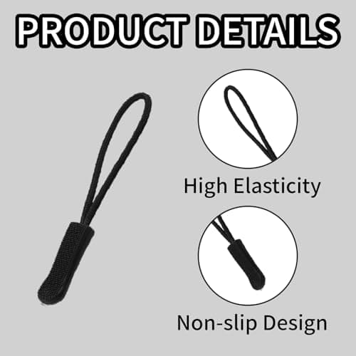 Verazquy 30Pcs Zipper Pulls - Non-Slip Zip Repair Kit - Universal Zip Puller Replacement for Backpacks, Luggage, Jackets, Gear. — view 3