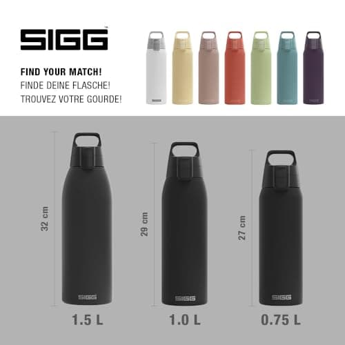 SIGG - Insulated Water Bottle - Shield Therm One Black - Suitable for Carbonated Beverages - Leakproof - Dishwasher Safe - BPA Free - 90% Recycled Stainless Steel - Black - 0.75L — view 5