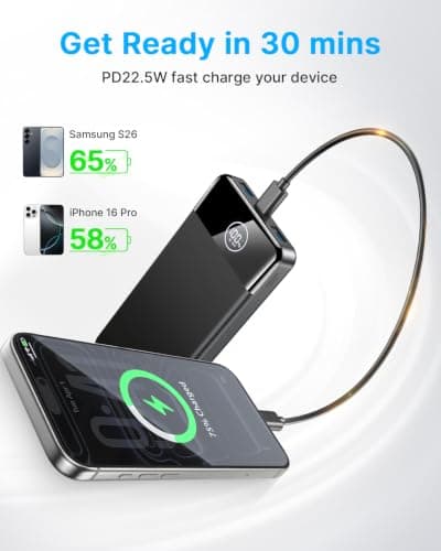 Power Bank Fast Charging 26800mAh，Portable Charger Battery Pack, Black — view 4