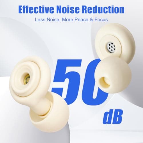 ALIIP Ear Plugs for Sleeping, Reusable Silicone Noise Cancelling Earplugs with 7 Ear Tip Sizes(XS/S/M/L) & Portable Case, Comfortable Hearing Protection for Work, Travel & Focus,White — view 3