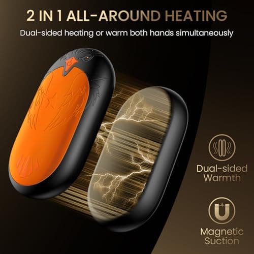 Rechargeable Hand Warmers 2 Pack, 24 Hrs Warmth, Magnetic Electric Heater — view 2