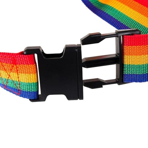 4pcs Luggage Straps, Heavy Duty Lockable suitcase straps, Adjustable Luggage Straps for Suitcases with Lock,Travel strap belt(COLOR:iridescent) — view 3