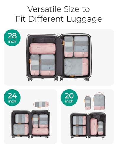 BAGSMART 6pcs Compression Travel Packing Cubes for Suitcases Backpack — view 3