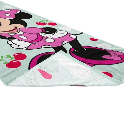 Jay Franco Kids Disney Minnie Mouse 100% Cotton Beach Towel - 71 x 147cm Super Soft Bath Towel, Pool & Travel, Official Licensed Product, Green — view 3