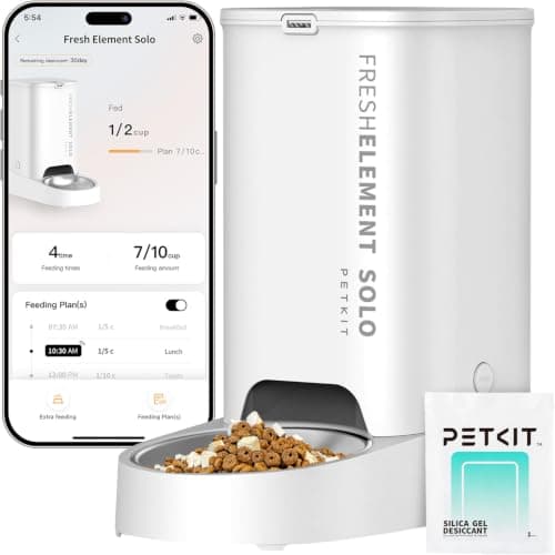 PETKIT Automatic Cat Feeder, WiFi Cat Food Dispenser with App Control, 304 Stainless Steel Bowl, 3L Capacity for Cats & Small Dogs, Anti-Clog Design for Dry & Freeze-Dried Food, Fresh-Lock Technology