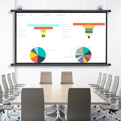 QTWLG 30" 40" 50" 60" 72" Projector Screen HD 4K Manual Pull Down Projection Screen For Home Theater Indoor Outdoor Camping Movie Screen, 4:3 16:9 Format, Anti-Crease(50 Inch (4:3)) — view 3