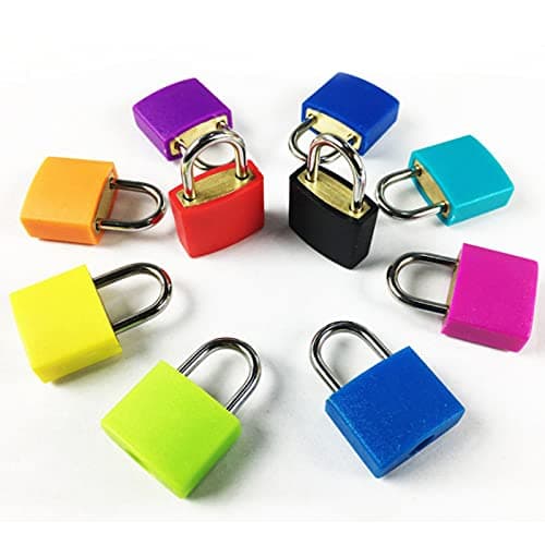10 Pack Small Colored Padlocks,Mini Suitcase Locks Key Padlock Multicolor Coated Metal Padlocks with Keys for School Gym Locker Baggage Locks Filing Cabinets Toolbox — view 4