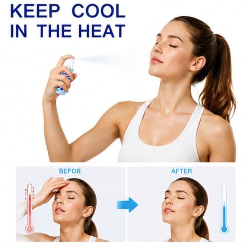 Peppermint Cooling Body Spray & Face Mist -, rapid coolness, travel size outdoor cooling gear,outside workers essentials for summer cooling stuff,keeping cool in hot weather outside (2pcs) — view 2